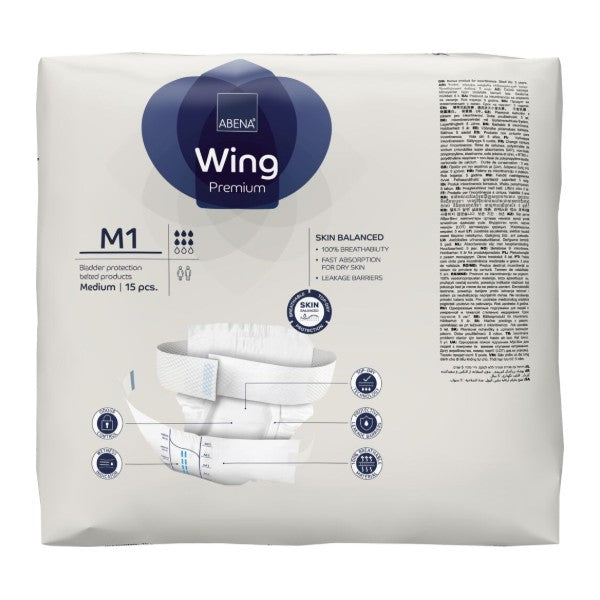 Abena Wing M1, blau – 60 Stück (4 x 15)