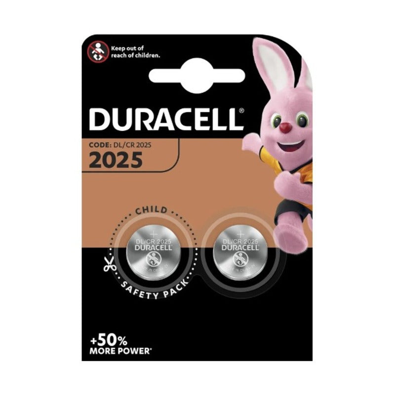 Duracell Knopfbatterie CR2025, 3V, 2 Stück