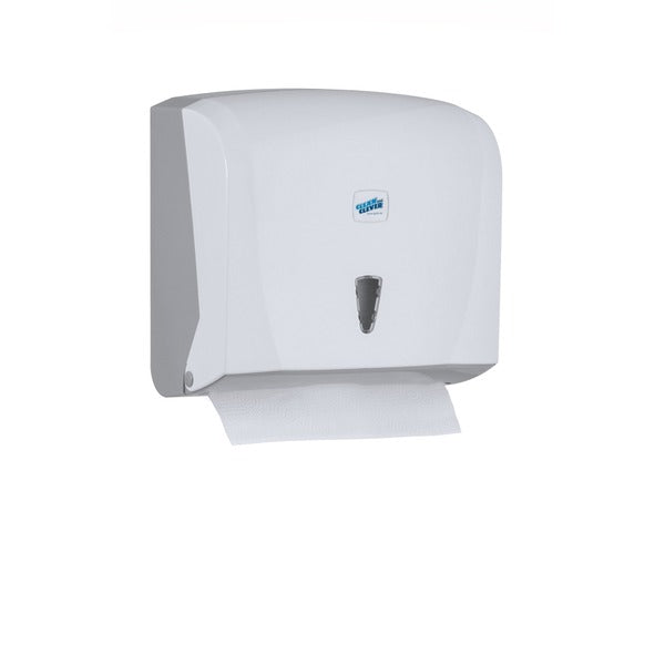 Falthandtuchspender CLEAN and CLEVER SMA 405, Kunststoff, weiss, 240 × 255 × 125 mm, abschliessbar – 1 Stück