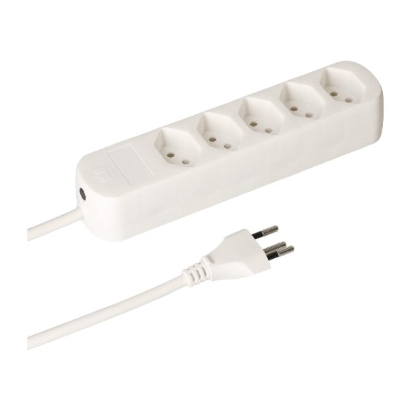 Steckdosenleiste Max Hauri 5x T13, weiss, 1.5 m Kabel – 1 Stück