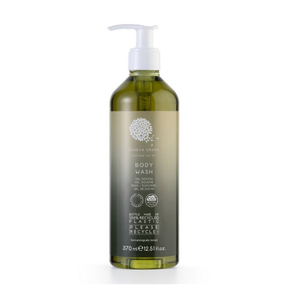 Duschgel & Badegel Geneva Green, Pumpflasche nachfüllbar 370 ml – 18 Stück