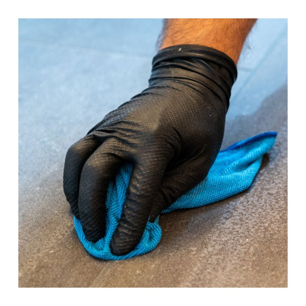 Nitril-Einweghandschuhe Hygostar Power Grip, schwarz, puderfrei, unsteril, 50 Stück, Grösse M