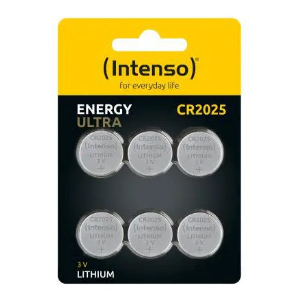 INTENSO Knopfbatterie CR2025, 3V, 6 Stück