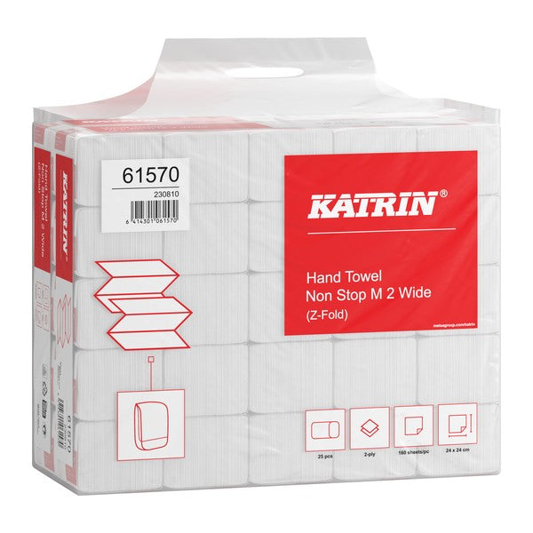 Handtuch Katrin Non Stop Z-Falz, Recycling, 2-lagig, weiss, 24 × 24 cm – 4000 Stück