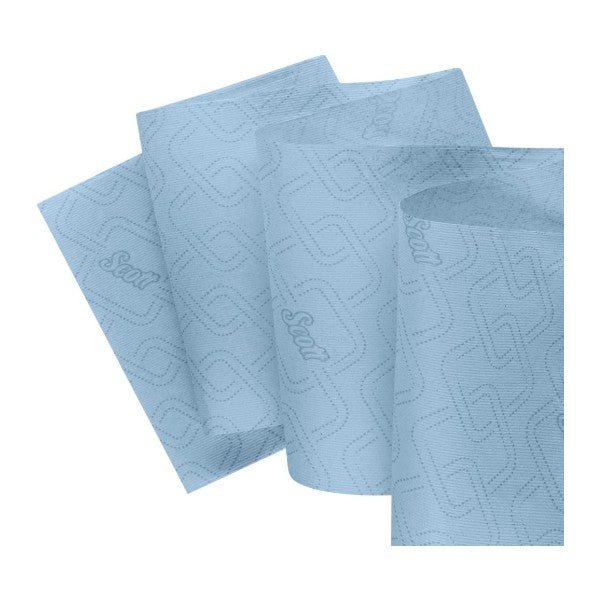 Handtuchrolle Kimberly-Clark Scott Essential, 1-lagig, blau, 19,8 cm × 350 lfm – 6 Rollen