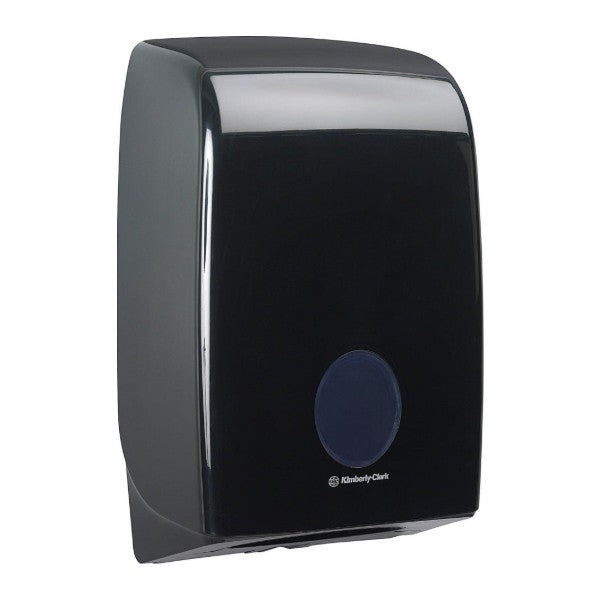 Handtuchspender Kimberly-Clark Aquarius Interfold, schwarz, 399 × 265 × 140 mm – 1 Stück