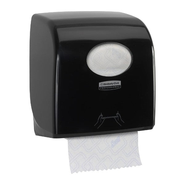 Rollenhandtuchspender Kimberly-Clark Aquarius Slimroll, schwarz, 324 × 297 × 192 mm – 1 Stück