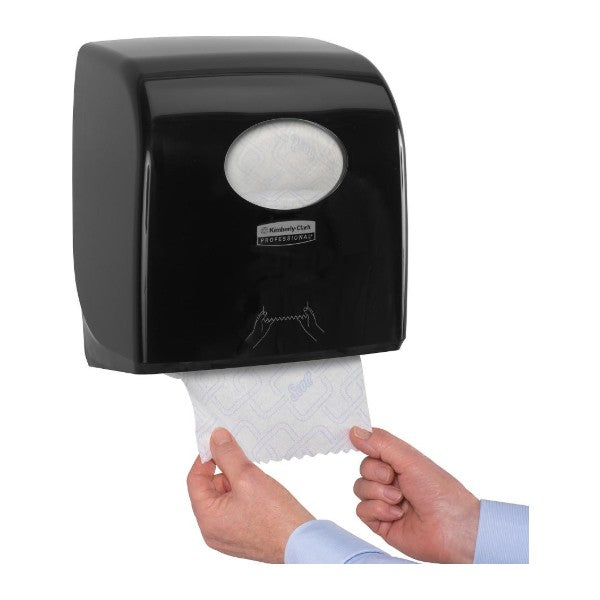 Rollenhandtuchspender Kimberly-Clark Aquarius Slimroll, schwarz, 324 × 297 × 192 mm – 1 Stück