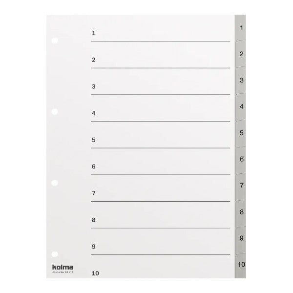 KOLMA Register KolmaFlex A4, 1-10, grau