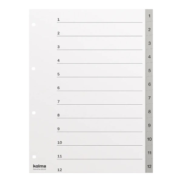 KOLMA Register KolmaFlex A4, 1-12, grau