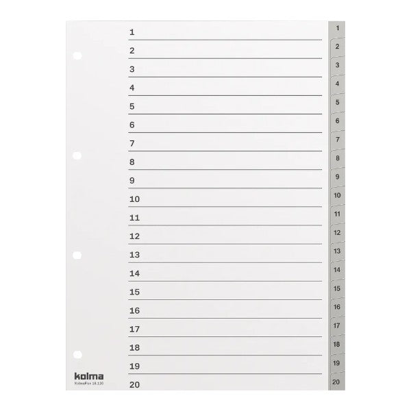 KOLMA Register KolmaFlex A4, 1-20, grau