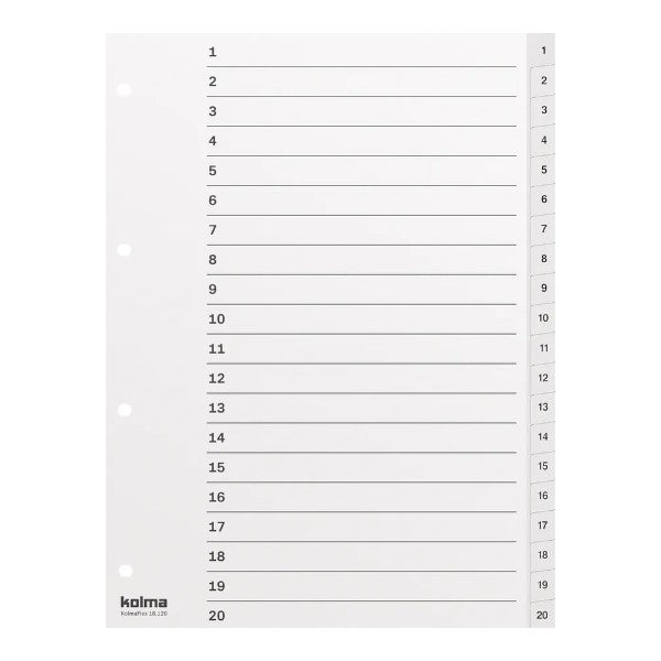 KOLMA Register KolmaFlex A4, 1-20, weiss