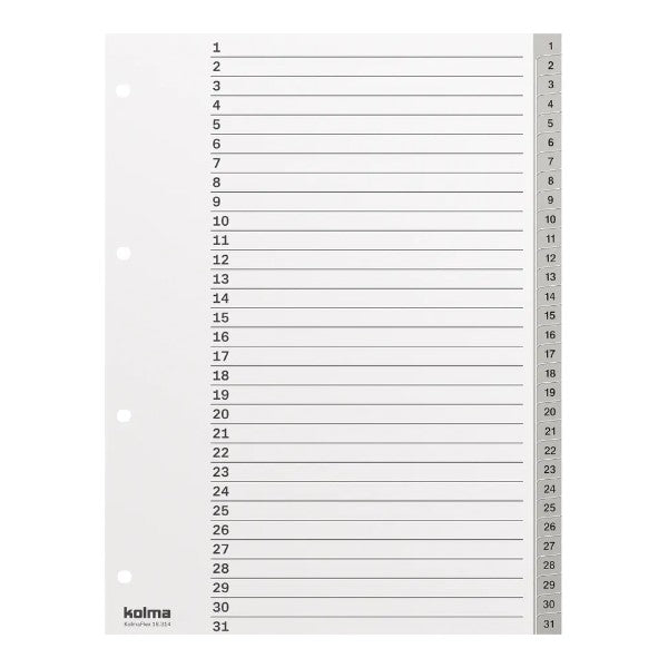 KOLMA Register KolmaFlex A4, 1-31, grau