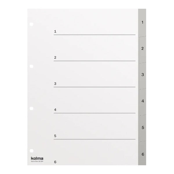 KOLMA Register KolmaFlex A4, 1-6, grau