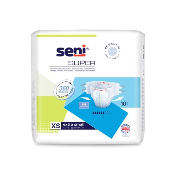 Seni Super Plus X-Small 40–60 cm, Inkontinenzslips – 120 Stück