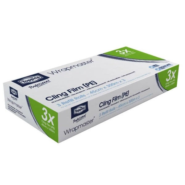 Frischhaltefolie Wrapmaster 4500, PE, 45 cm × 300 m – 3 Rollen