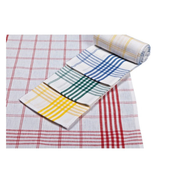 Geschirrtuch Eco-Line, Zwirnhalbleinen, 48 × 85 cm, rot/weiss – 6 Stück