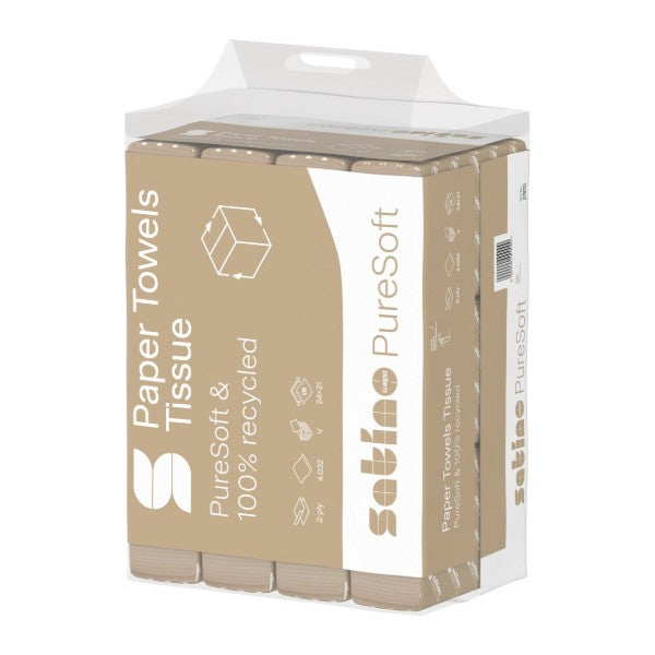 Handtuch Satino PureSoft – PT3 System, V-Falz, Recycling, 2-lagig, 24 × 21 cm – 4032 Stück