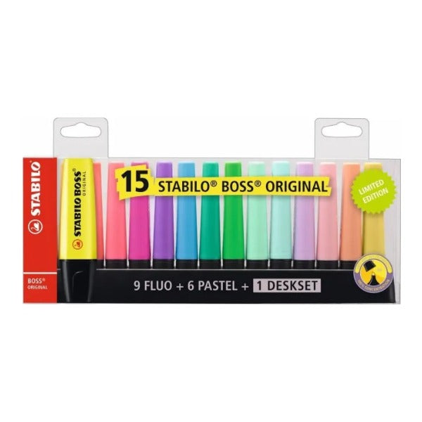 STABILO BOSS ORIGINAL Leuchtmarker Tischset 15 Stück