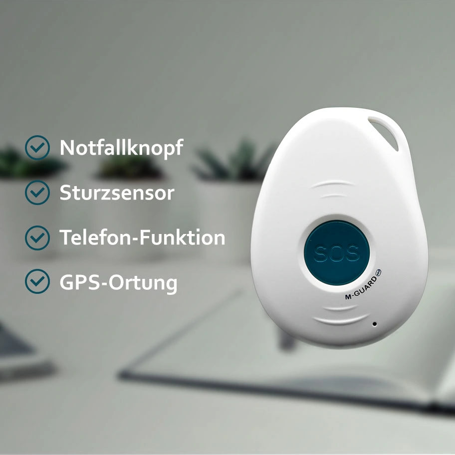 M-Guard Pro: Notrufknopf, Sturzsensor, Telefon-Funktion, GPS-Ortung
