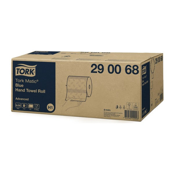Handtuchrolle Tork Matic Advanced H1, 2-lagig, blau, 21 cm × 150 lfm – 6 Rollen