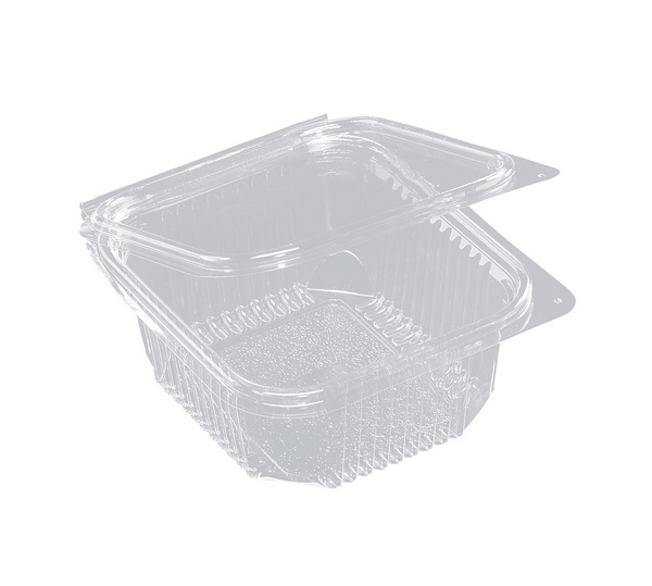 Rechteckschale mit Scharnierdeckel 1000ml PET glasklar – 400 Stück
