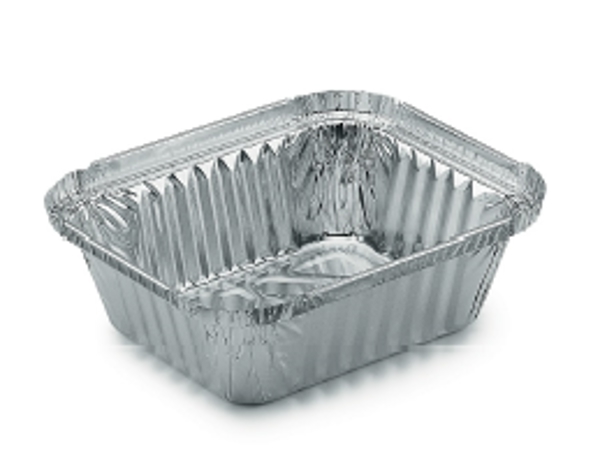 Schale 450 ml Aluminium silber ungeteilt ohne Deckel – 2200 Stück (22 x 100)