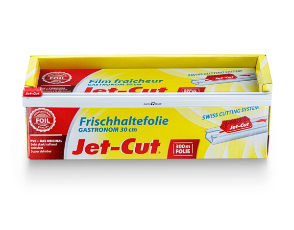 Jet-Cut Frischhaltefolie Cutterbox PVC Gastronorm 30 cm × 300 m 8,5 my - 1 Rolle