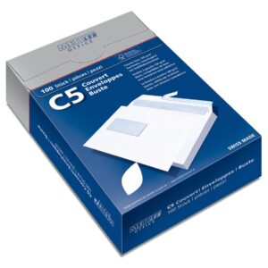 Mettler Couvert C5 Fenster links hochweiss 100 g/m² Haftklebe (100 Stück)