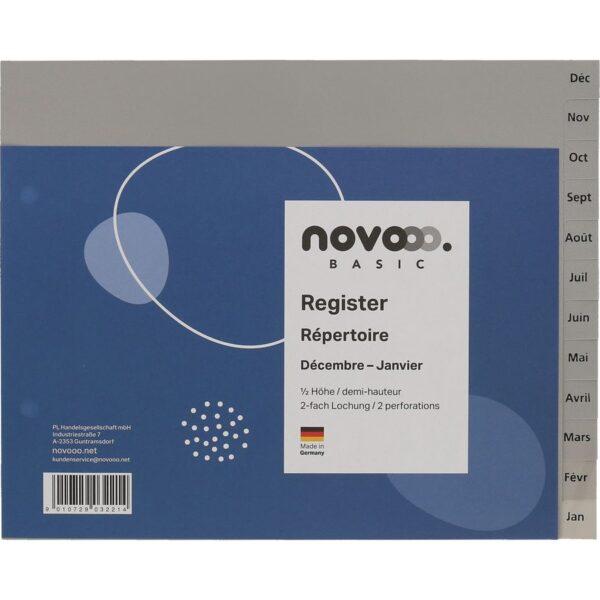 NOVOOO Register 1/2 Höhe grau