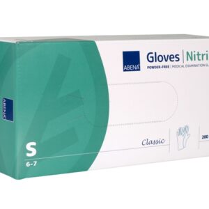 Abena Classic Nitril-Einweghandschuhe, weiss, puderfrei, unsteril, 240 mm – 200 Stück
