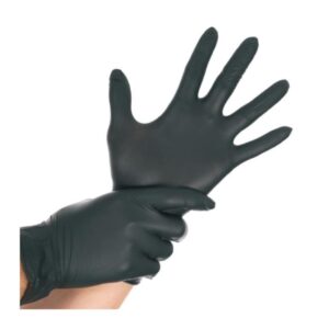 HYGONORM Allfood Safe Nitril-Einweghandschuhe schwarz puderfrei unsteril