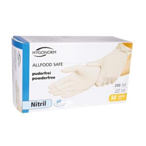 HYGONORM Allfood Safe Nitril-Einweghandschuhe weiss puderfrei unsteril