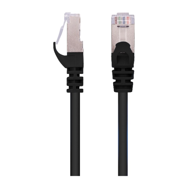 Netzwerkkabel RJ45 CAT6a S/FTP, schwarz, 0.3 m – 1 Stück