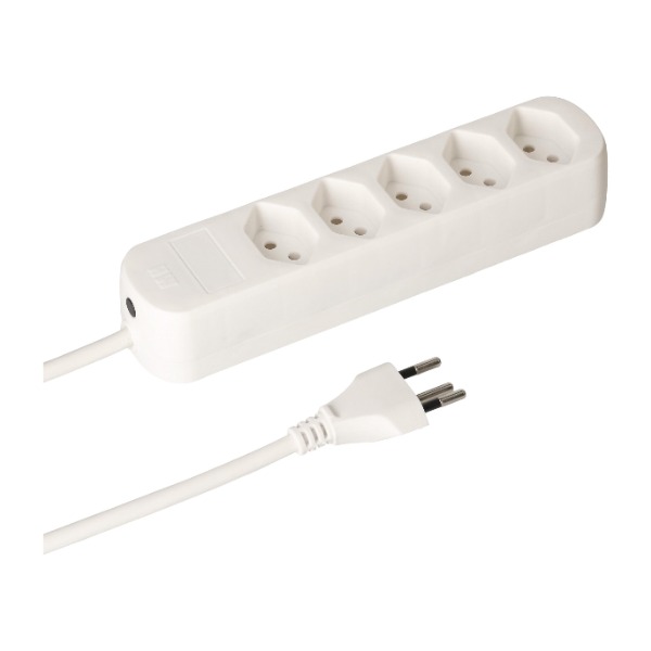 Steckdosenleiste Max Hauri 5x T13, weiss, 1.5 m Kabel – 1 Stück