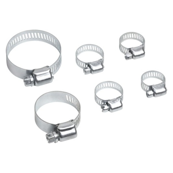 Schlauchklemmen-Set, 6–45 mm – 6 Stück