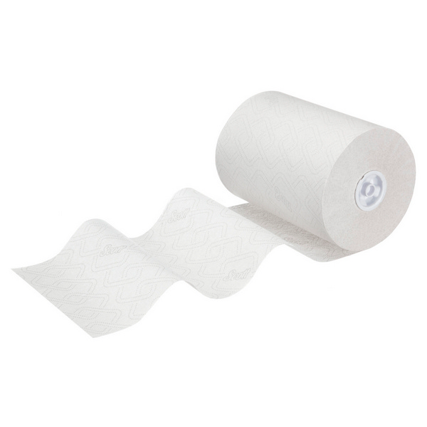 Kimberly-Clark Scott Essential Slimroll Handtuchrolle, 1-lagig, weiss, 19,8 cm × 190 lfm – 6 Rollen