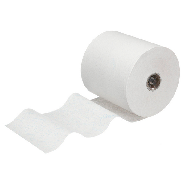 Kimberly-Clark Scott Control Handtuchrolle, 1-lagig, weiss, 19,8 cm × 300 lfm – 6 Rollen