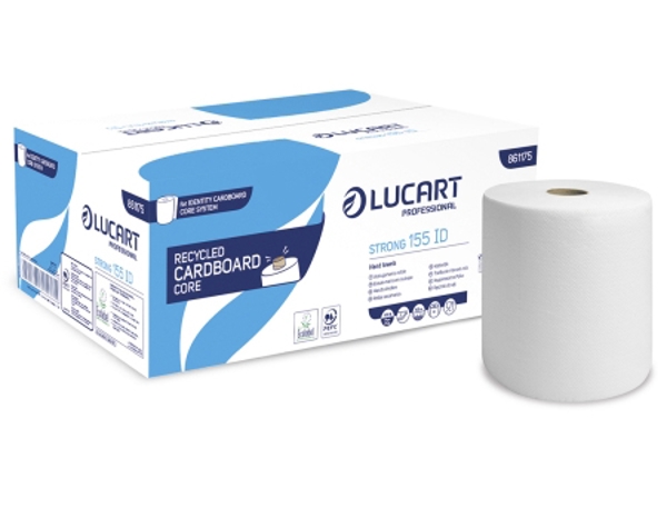 Lucart Strong 155 ID Handtuchrolle Cardboard Core System, Zellstoff, 2-lagig, 155 lfm - 6 Rollen